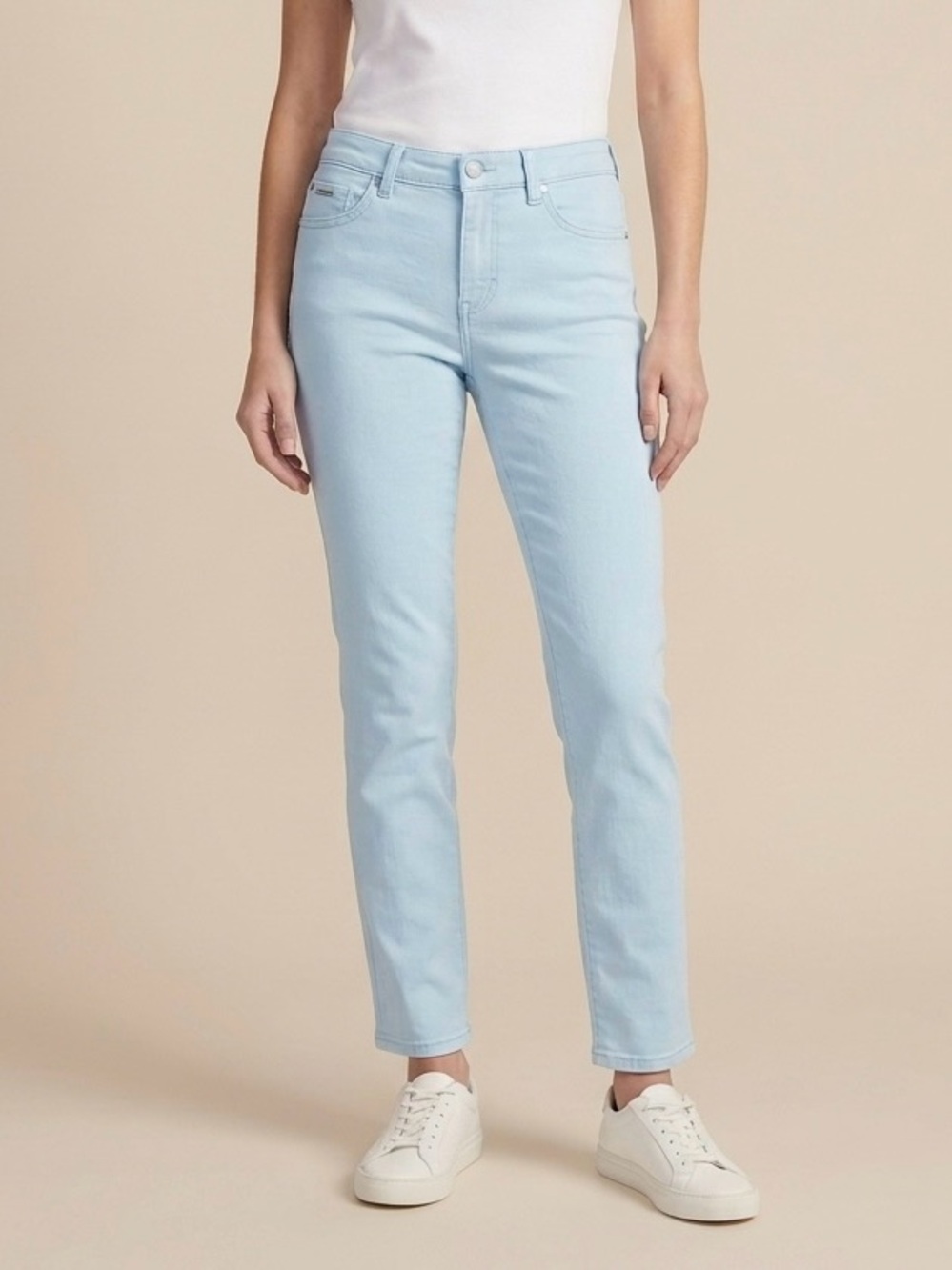Lands' End Light Blue High Rise Slim Ankle Jeans Women's Size 10 Tall